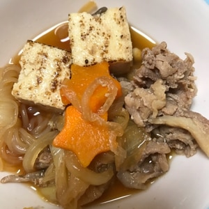 豚しゃぶ肉で！肉豆腐